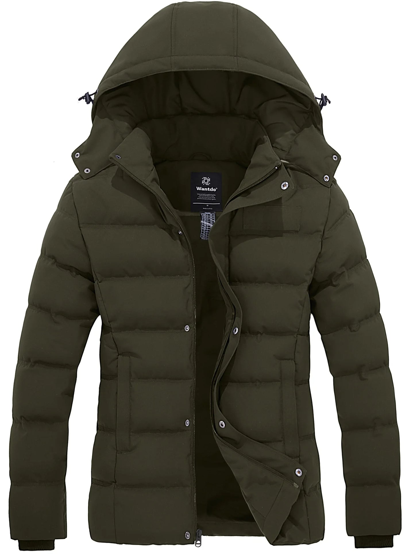 Women'S plus Size Puffer Jacket Warm Outerwear Coat Quilted Winter Jacket with Hood Brown XL