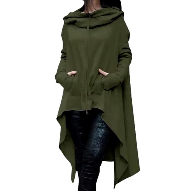 Autumn Long Hoodie Solid Color Hooded Elegant Sweatshirt Vetement Femme Hoodies Women Casual Wear Streetwear