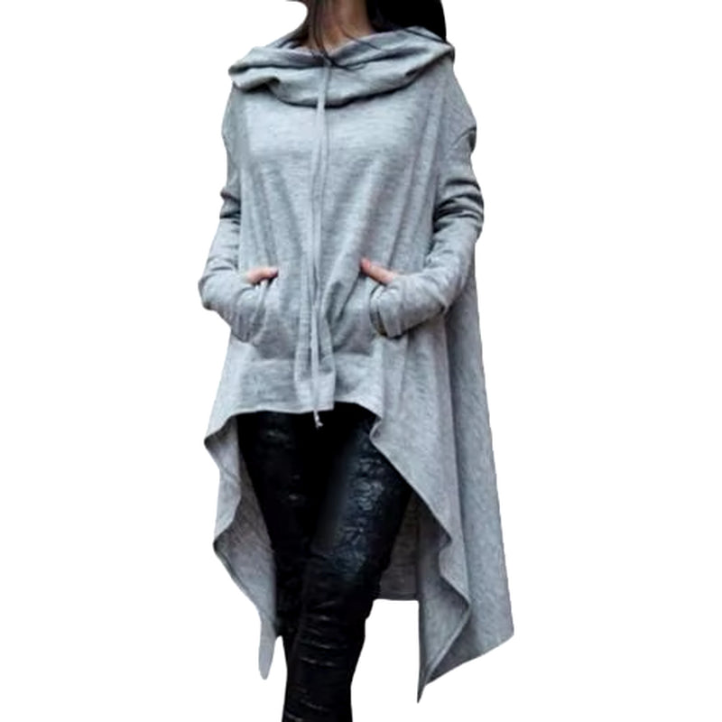 Autumn Long Hoodie Solid Color Hooded Elegant Sweatshirt Vetement Femme Hoodies Women Casual Wear Streetwear