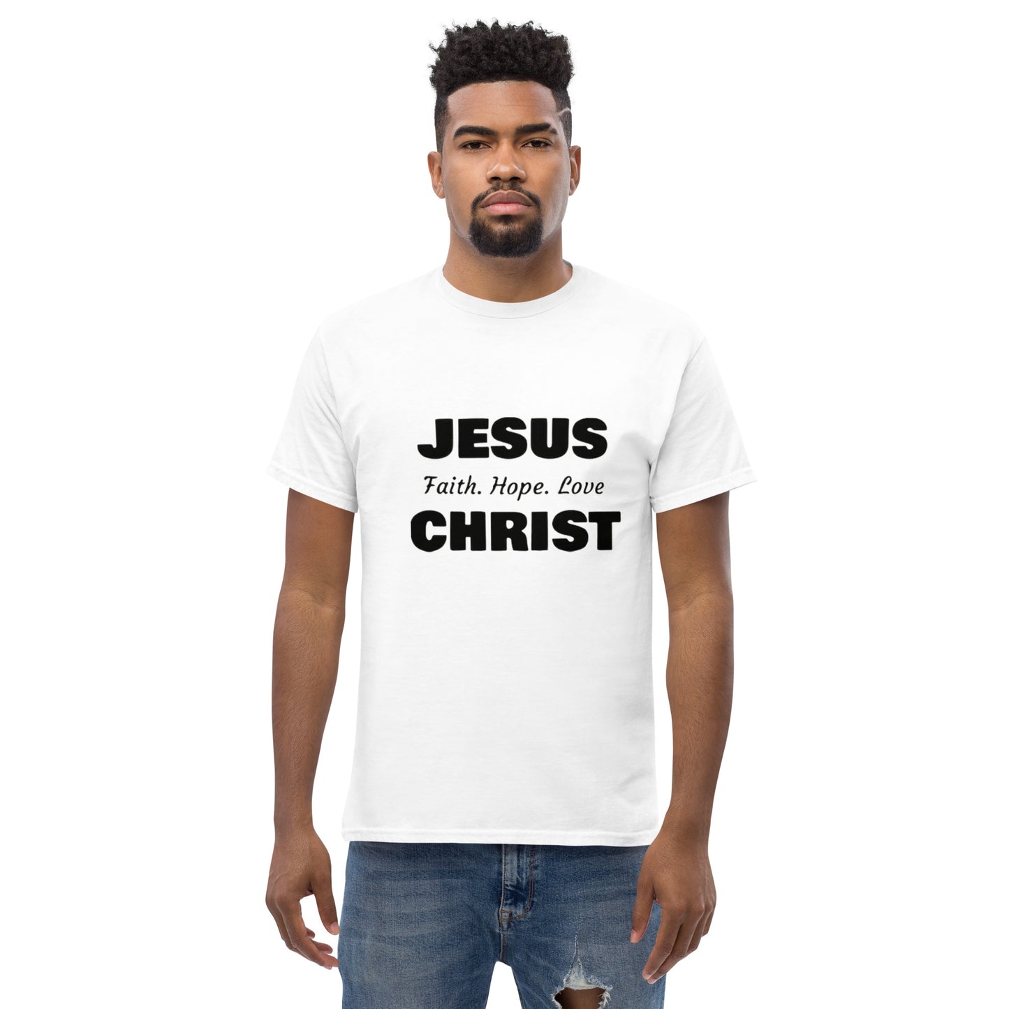 Men's T-Shirt:  Jesus Christ Faith Hope Love